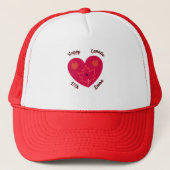 Happy Canada D'Eh Heart, Frog, Maple Leaves Trucker Pet (Voorkant)