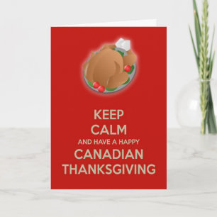 Happy canada Thanksgiving met kalkoendiner Feestdagen Kaart