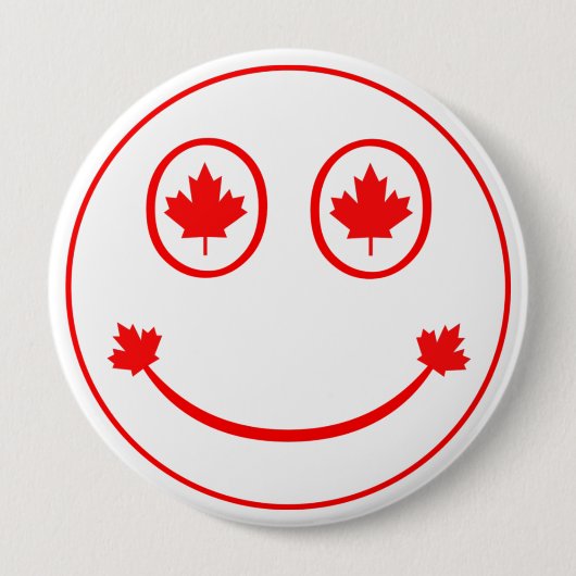 Happy Canadian Ronde Button 4,0 Cm (Voorkant)