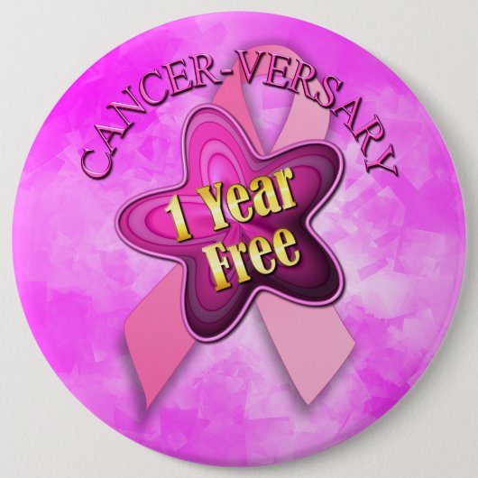 Happy Cancer-herdenking Ronde Button 6,0 Cm (Voorkant)