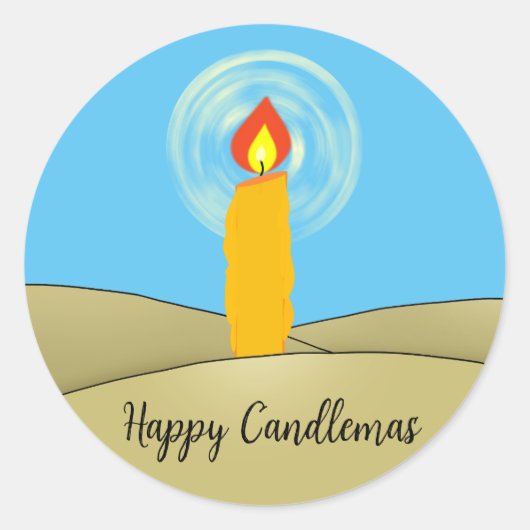 Happy Candlemas Ronde Sticker (Voorkant)
