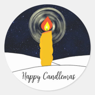 Happy Candlemas Ronde Sticker