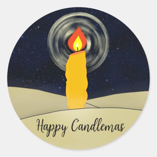 Happy Candlemas Ronde Sticker (Voorkant)