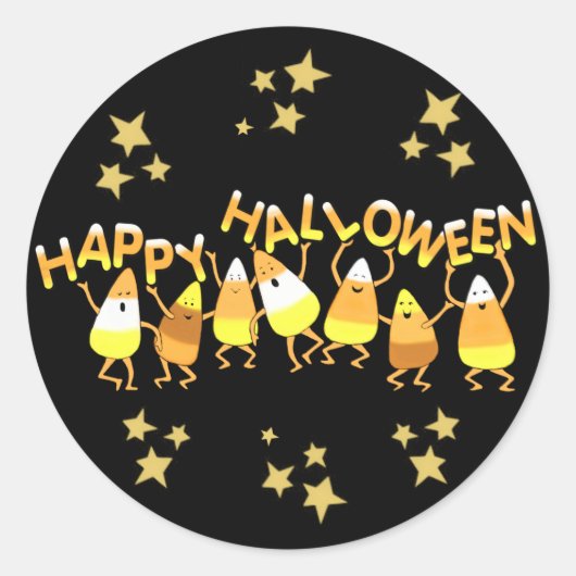 Happy Candy Corn Halloween Stickers (Voorkant)