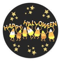 Happy Candy Corn Halloween Stickers