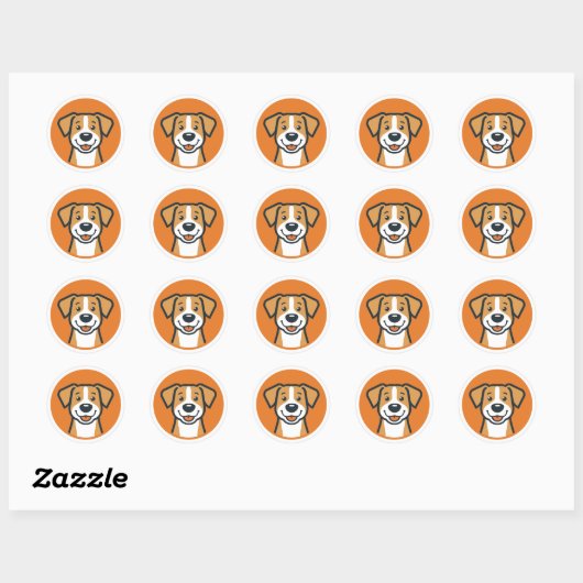 Happy Canine Circle Ronde Sticker (Vel)