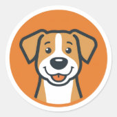 Happy Canine Circle Ronde Sticker (Voorkant)
