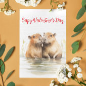 Happy Capy Valentijnsdag Capabara Love Briefkaart
