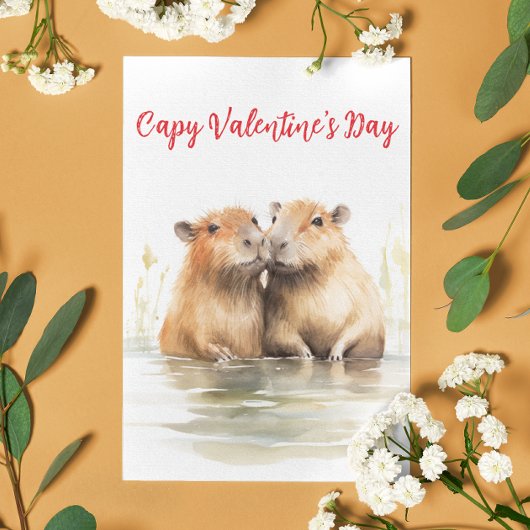Happy Capy Valentijnsdag Capabara Love Briefkaart