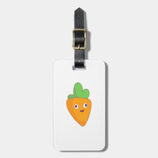Happy Carrot Top Face 🥕 Bagagelabel (Voorkant verticaal)