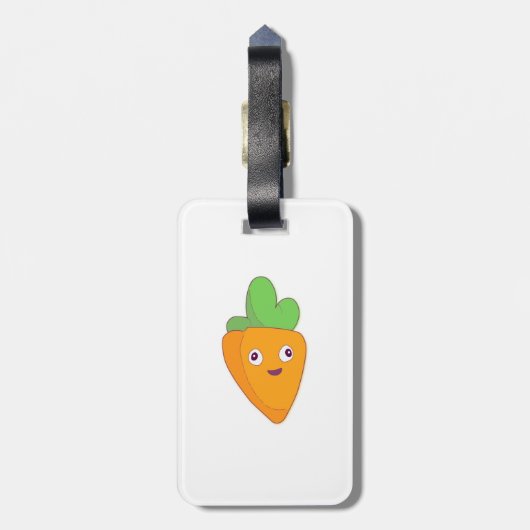 Happy Carrot Top Face 🥕 Bagagelabel (Achterkant verticaal)