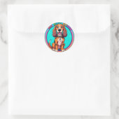 Happy Cartoon Beagle Dog Mijn beste vriend Ronde Sticker (Tas)