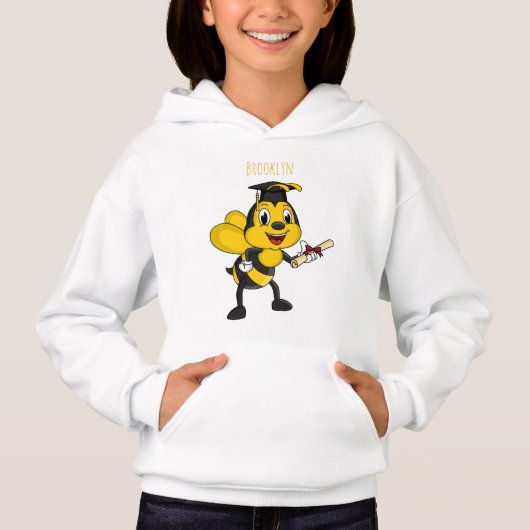 Happy cartoon bee afstuderen (Voorkant)