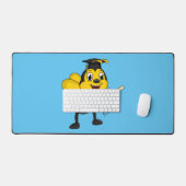 Happy cartoon bee afstuderen bureaumat (Keyboard & Muis)