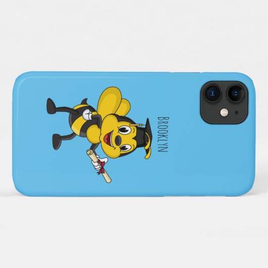 Happy cartoon bee afstuderen Case-Mate iPhone case (Achterkant (horizontaal))