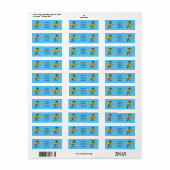 Happy cartoon bee afstuderen etiket (Full Sheet)