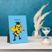 Happy cartoon bee afstuderen fotoplaat (Zijkant)