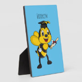 Happy cartoon bee afstuderen fotoplaat (Zijkant)
