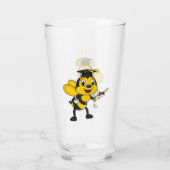 Happy cartoon bee afstuderen glas (Achterkant)
