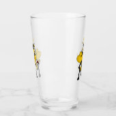 Happy cartoon bee afstuderen glas (Links)