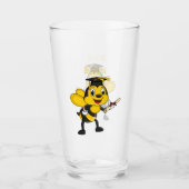 Happy cartoon bee afstuderen glas (Voorkant)