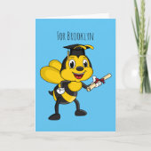 Happy cartoon bee afstuderen kaart (Voorkant)