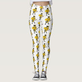 Happy cartoon bee afstuderen leggings (Voorkant)
