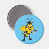 Happy cartoon bee afstuderen magneet (Voorkant / Achterkant)