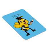 Happy cartoon bee afstuderen magneet (Rechterzijde)