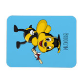 Happy cartoon bee afstuderen magneet (Horizontaal)
