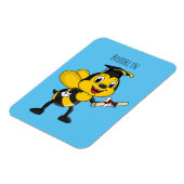 Happy cartoon bee afstuderen magneet (Linkerzijde)