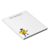 Happy cartoon bee afstuderen notitieblok (Schuin)