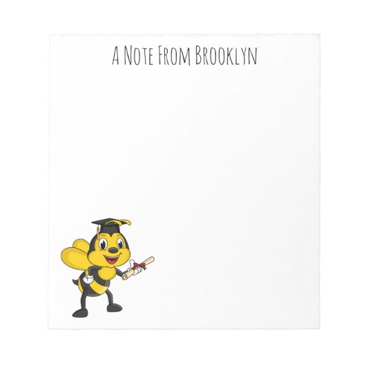 Happy cartoon bee afstuderen notitieblok (Voorkant)