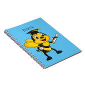 Happy cartoon bee afstuderen notitieboek (Rechterzijde)