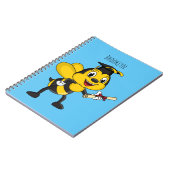 Happy cartoon bee afstuderen notitieboek (Linkerzijde)