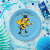 Happy cartoon bee afstuderen papieren bordje (Feest)