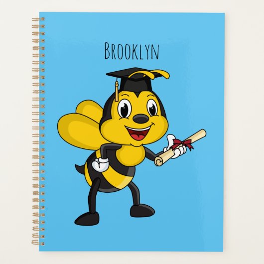 Happy cartoon bee afstuderen planner (Voorkant)