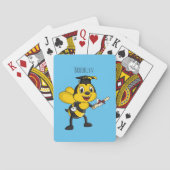 Happy cartoon bee afstuderen pokerkaarten (Achterkant)