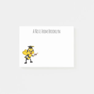 Happy cartoon bee afstuderen post-it® notes