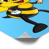 Happy cartoon bee afstuderen poster (Hoek)
