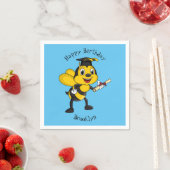 Happy cartoon bee afstuderen servet (Insitu)