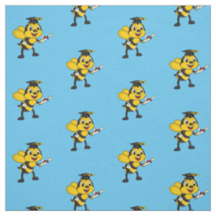 Happy cartoon bee afstuderen stof