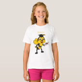 Happy cartoon bee afstuderen t-shirt (Voorkant volledig)