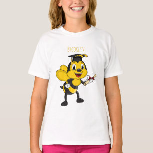 Happy cartoon bee afstuderen t-shirt