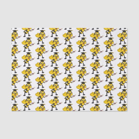 Happy cartoon bee afstuderen tissuepapier (Voorkant)