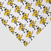 Happy cartoon bee afstuderen tissuepapier (Detail)