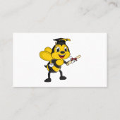 Happy cartoon bee afstuderen visitekaartje (Achterkant)