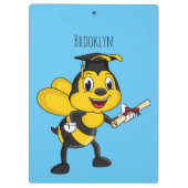 Happy cartoon bee graduation klembord (Achterkant)
