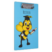 Happy cartoon bee graduation klembord (Rechts)