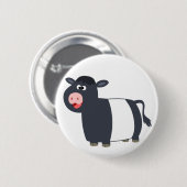 Happy Cartoon Belted Galloway Koe Button Badge (Voorkant /achterkant)